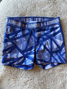 Under Armour Blue Geometric Compression Bike Shorts